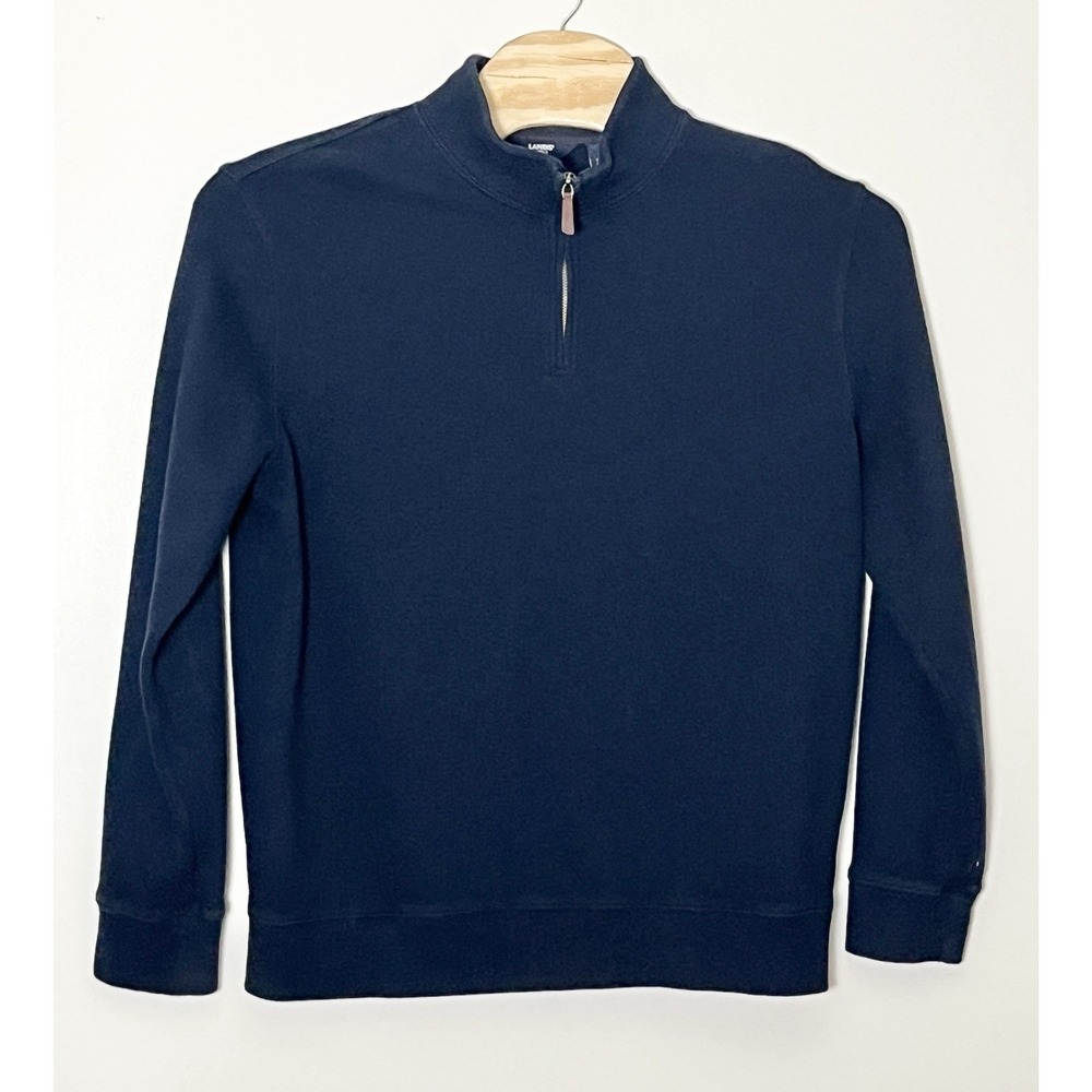 Lands' End  1/4 Zip Sweater Men'slarge Navy Blue Americana Outdoor Gorpcore Prep